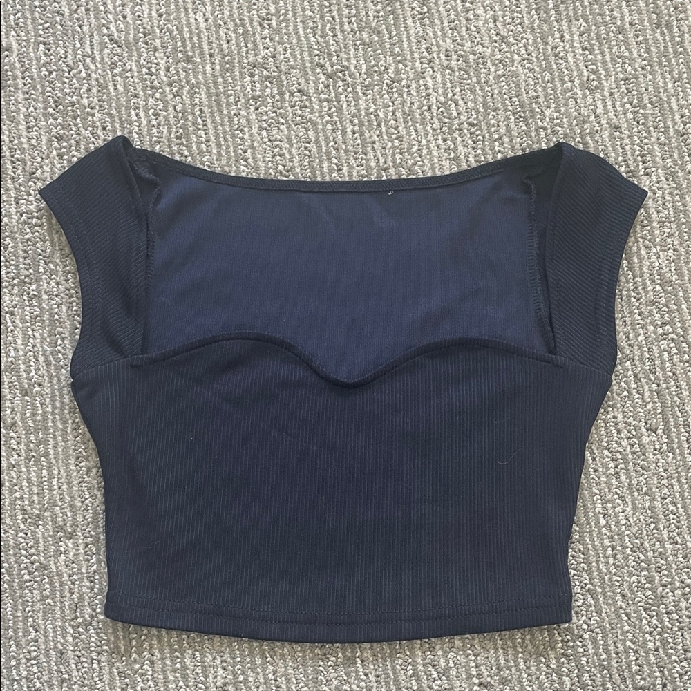 SHEIN Navy Blue Crop Top